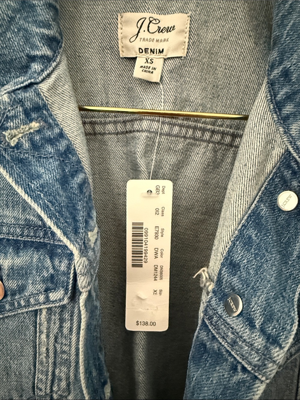 J. Crew Classic Light Blue Denim Jacket - Picture 2 of 2